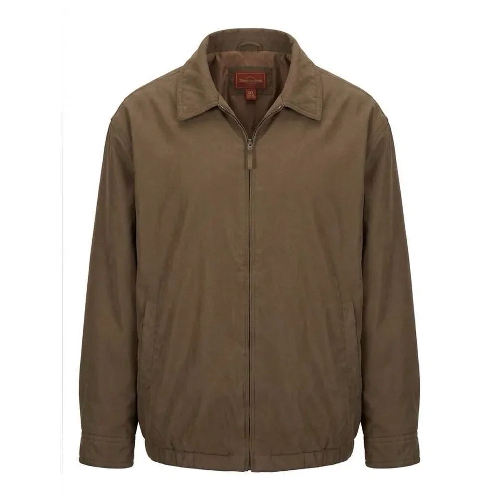 Oak Hill Men's Olive Green Faux Ultra Suede Jacket Size 2XL